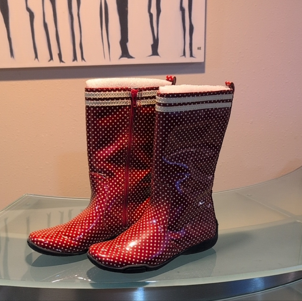 Naturalizer Red Polka Dot Winter Boots